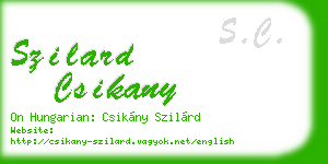 szilard csikany business card
